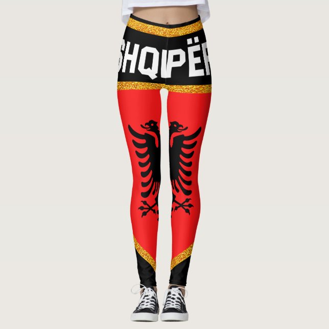 Albania Flag Leggings (Front)