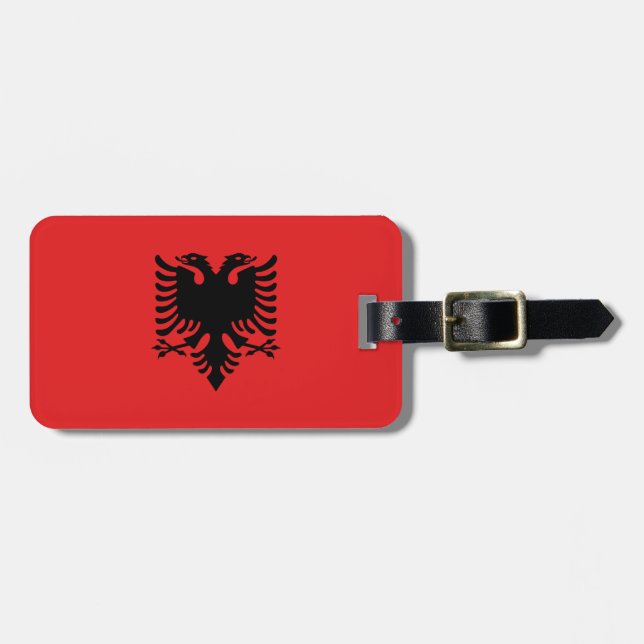 Albania Flag Luggage Tag (Front Horizontal)