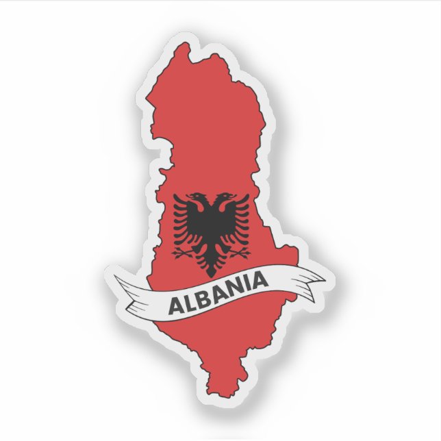 Albania Flag Map (Front)