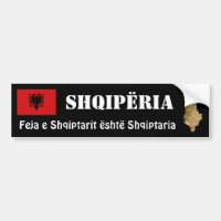 Albania Flag + Map Bumper Sticker