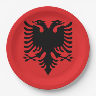 Albania Flag Paper Plate