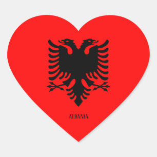 Albania Flag Patriotic Heart Sticker