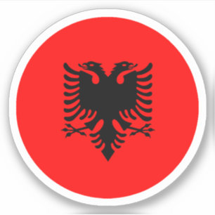 Albania Flag Round Sticker