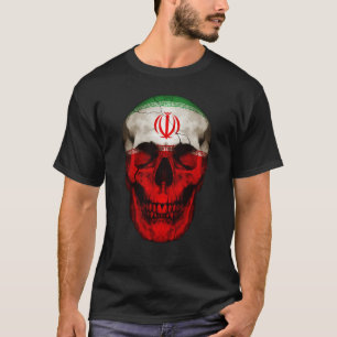 Albania Flag Skull Iranian Roots Proud Patriotic T-Shirt