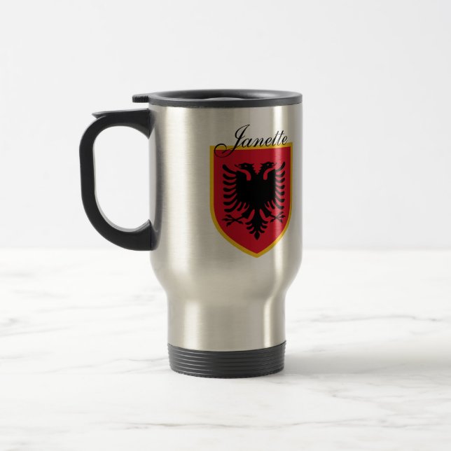 Albania Flag Travel Mug (Left)