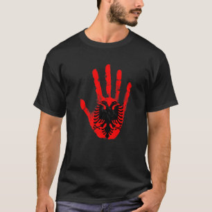 Albania Flag Vintage Hand Albanian Republic Balkan T-Shirt