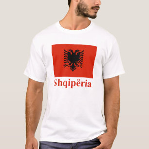 Albania Flag with Name in Albanian T-Shirt