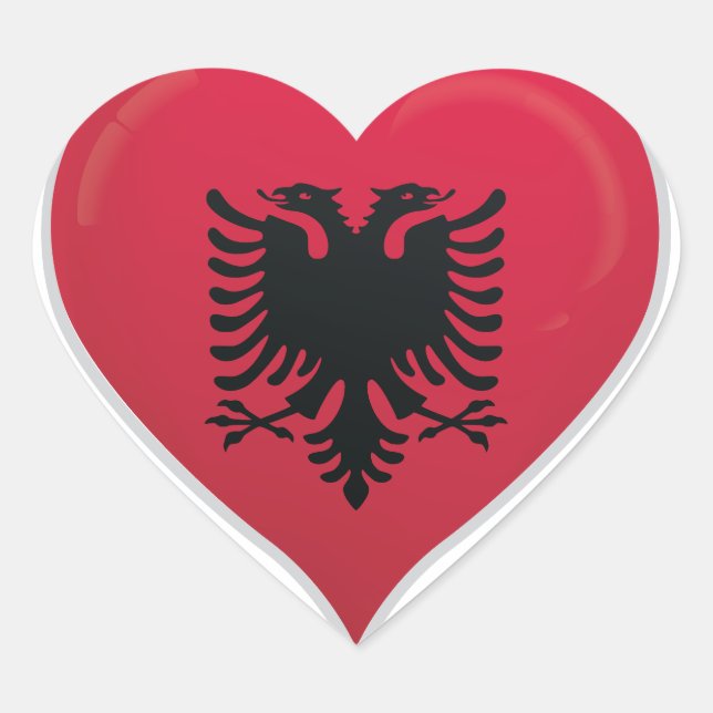 Albania love flag pride heart sticker (Front)