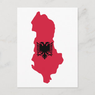 Albania map flag postcard