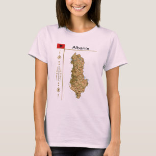 Albania Map + Flag + Title T-Shirt