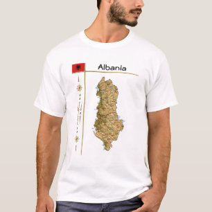 Albania Map + Flag + Title T-Shirt