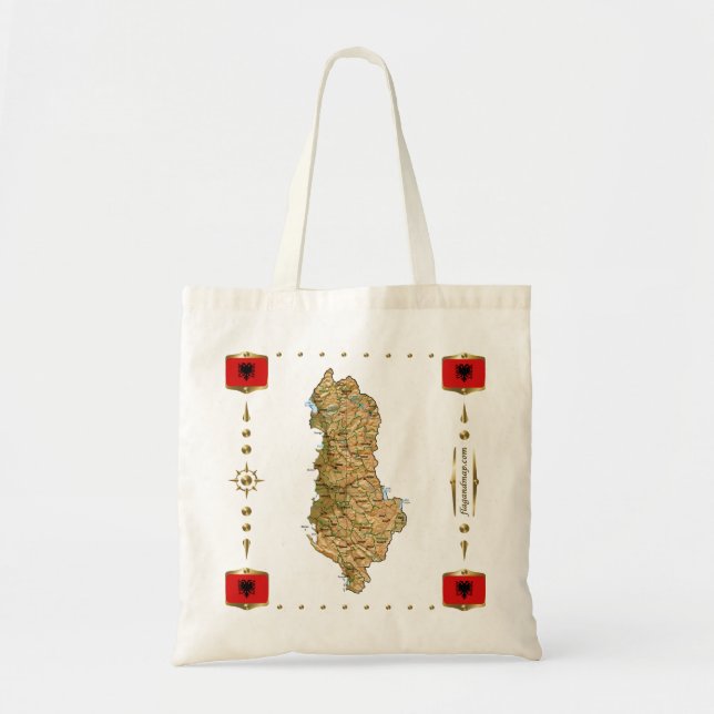 Albania Map + Flags Bag (Front)