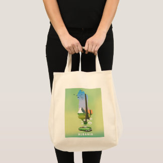 Albania map Illustrated travel poster Tote Bag