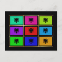 Albania Multihue Flags Postcard