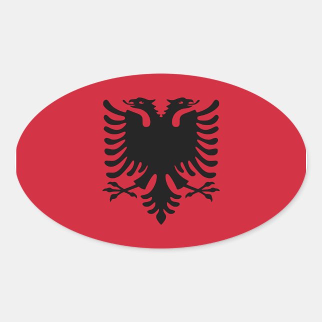 Albania National Flag Oval Sticker (Front)