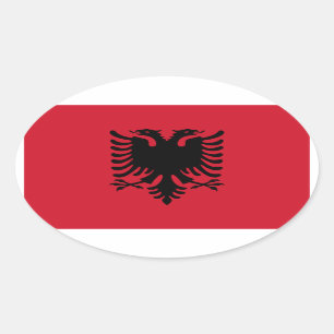 Albania National Flag Oval Sticker