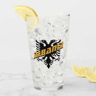 Albania Patriotic party & Albanian Flag Glass