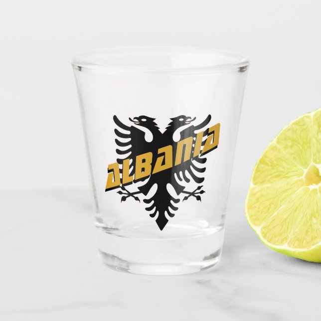Albania Patriotic party & Albanian Flag Shot Glass (Front)