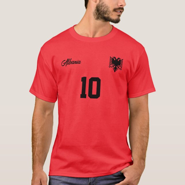 Albania Personalised National Team Jersey T-Shirt (Front)