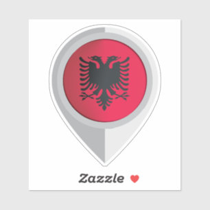 Albania Pin Location Flag