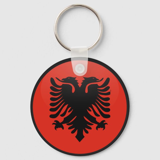 Albania quality Flag Circle Key Ring (Front)