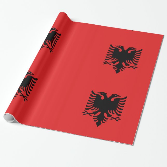 Albania red wrapping paper (Unrolled)