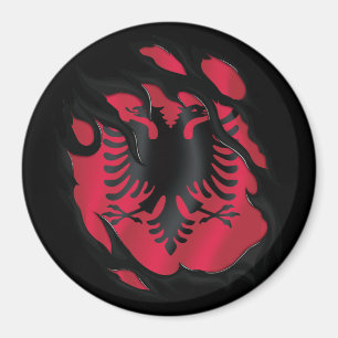 Albania Ripped Flag Magnet