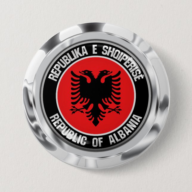 Albania Round Emblem 7.5 Cm Round Badge (Front)