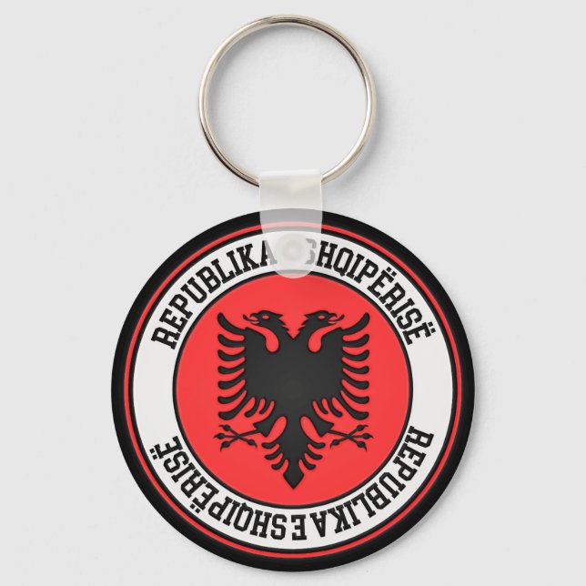 Albania Round Emblem Key Ring (Front)