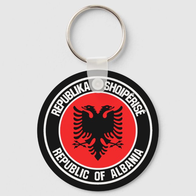 Albania Round Emblem Key Ring (Front)