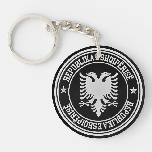 Albania Round Emblem Key Ring (Front)