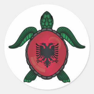 Albania sea turtle flag classic round sticker