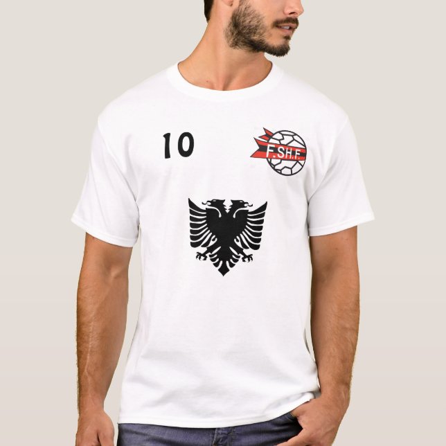 Albania Soccer Shirt T-Shirt Number 10 (Front)