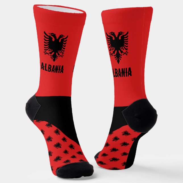 Albania Socks, Albanian flag colours / sports Socks (Angled)