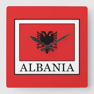 Albania Square Wall Clock
