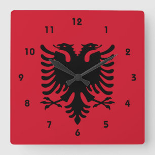 albania square wall clock