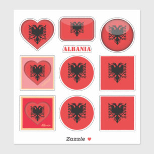 Albania stickers & Albanian Flag, Heart /sports