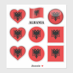 Albania stickers & Albanian Flag, Heart /sports