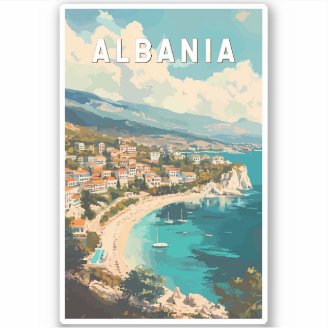 Albania Travel Art Vintage (Front)