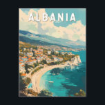 Albania Travel Art Vintage Postcard<br><div class="desc">Albania vector artwork design. Albania,  on Southeastern Europe’s Balkan Peninsula,  is a small country with Adriatic and Ionian coastlines and an interior crossed by the Albanian Alps.</div>