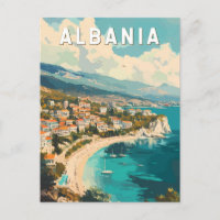 Albania Travel Art Vintage