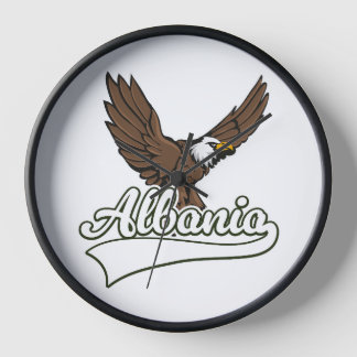 Albania travel logo clock