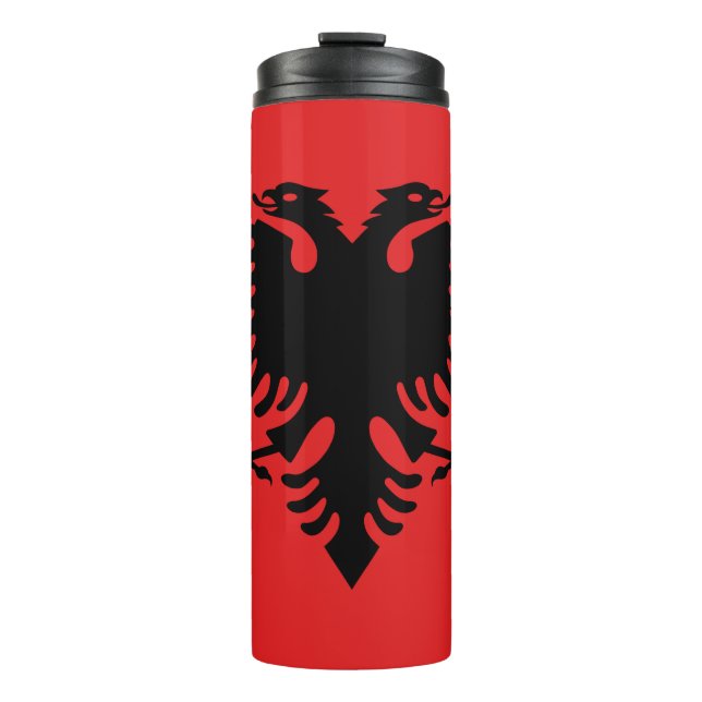 Albania Travel Mug, patriotic Albanian Flag Thermal Tumbler (Front)