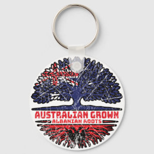 Albanian Albania Australian Australia Tree Roots Key Ring