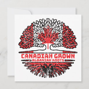 Albanian Albania Canadian Canada Tree Roots Flag Card