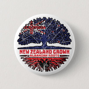 Albanian Albania New Zealander New Zealand Tree 6 Cm Round Badge