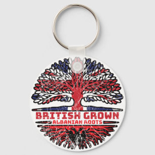Albanian Albania Uk United Kingdom British Tree Key Ring