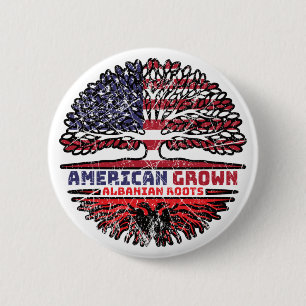 Albanian Albania US American USA United States 6 Cm Round Badge