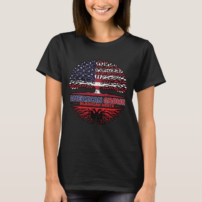 Albanian Albania US American USA United States T-Shirt (Front)