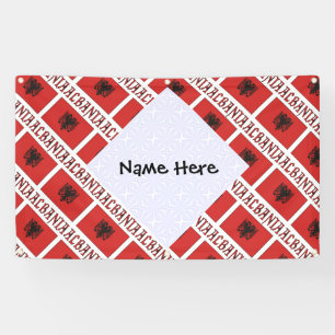 Albanian Albanian Flag Tiled Personalised Banner